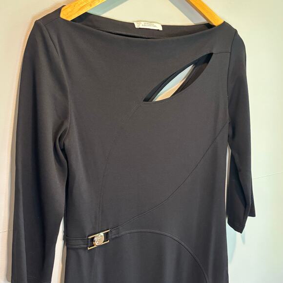 Versace Collection Black Cut-Out Sheath Dress - size 44 (US 8) - Picture 3 of 7